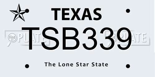 TSB339 Texas License Plate