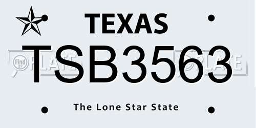 TSB3563 Texas License Plate