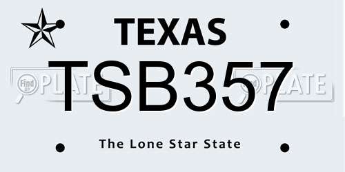 TSB357 Texas License Plate