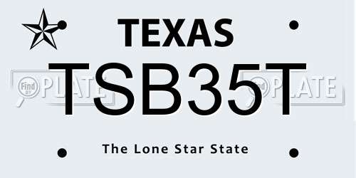 TSB35T Texas License Plate
