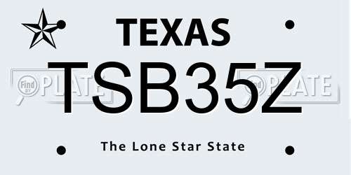 TSB35Z Texas License Plate