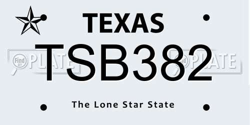 TSB382 Texas License Plate