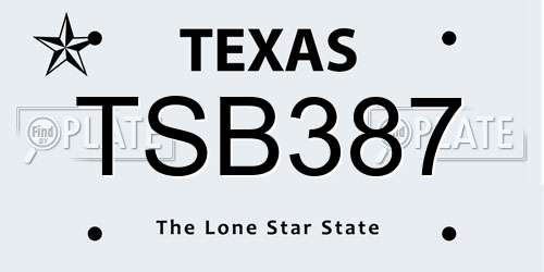 TSB387 Texas License Plate