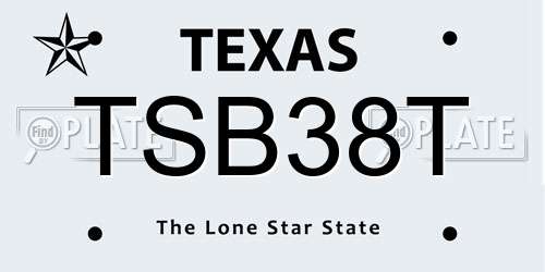 TSB38T Texas License Plate