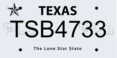TSB4733 Texas License Plate