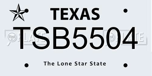 TSB5504 Texas License Plate