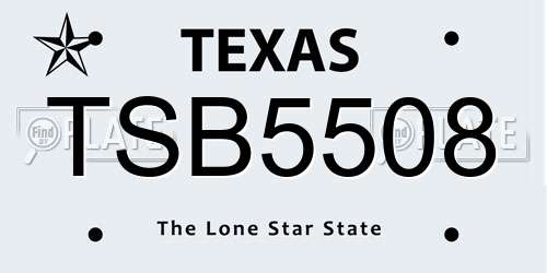 TSB5508 Texas License Plate