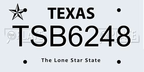 TSB6248 Texas License Plate
