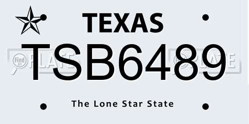 TSB6489 Texas License Plate