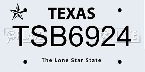 TSB6924 Texas License Plate