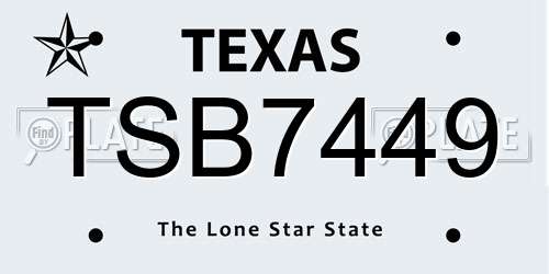 TSB7449 Texas License Plate