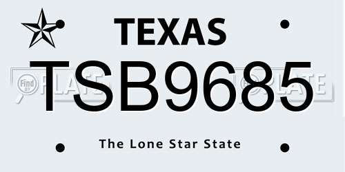 TSB9685 Texas License Plate