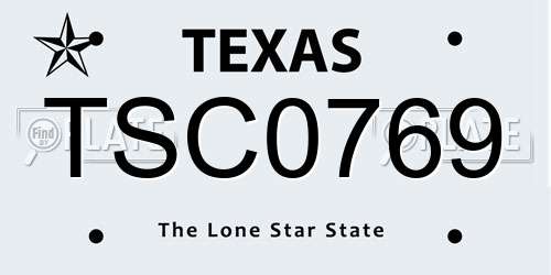 TSC0769 Texas License Plate