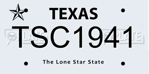 TSC1941 Texas License Plate