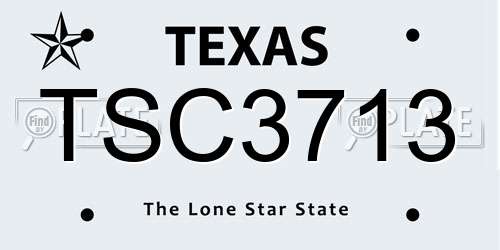 TSC3713 Texas License Plate