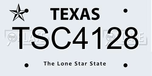 TSC4128 Texas License Plate