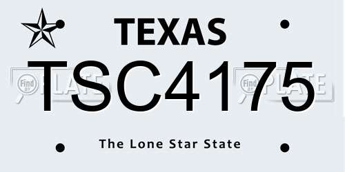 TSC4175 Texas License Plate