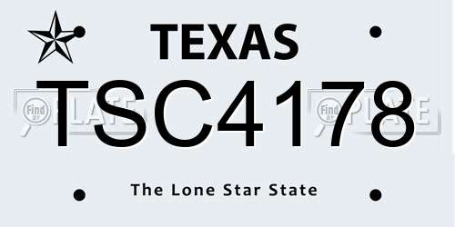 TSC4178 Texas License Plate