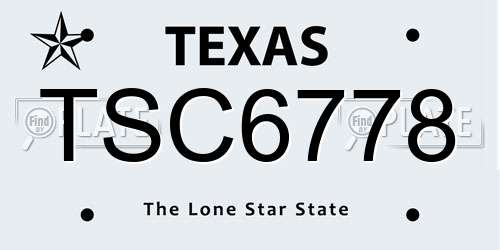 TSC6778 Texas License Plate