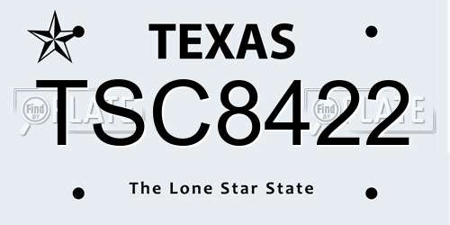 TSC8422 Texas License Plate