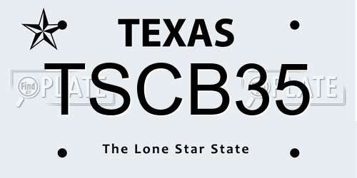 TSCB35 Texas License Plate