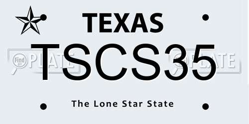 TSCS35 Texas License Plate