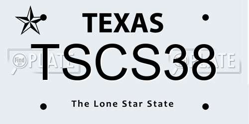 TSCS38 Texas License Plate