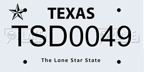TSD0049 Texas License Plate