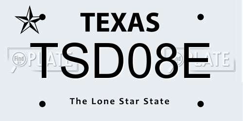 TSD08E Texas License Plate