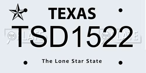 TSD1522 Texas License Plate