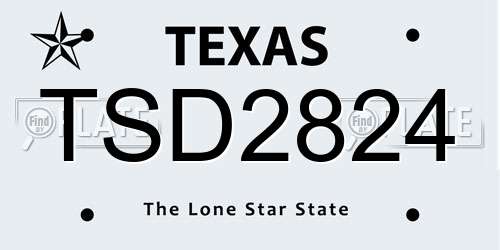 TSD2824 Texas License Plate