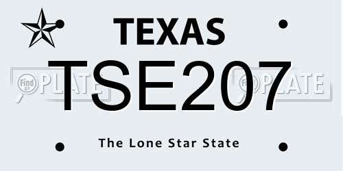 TSE207 Texas License Plate