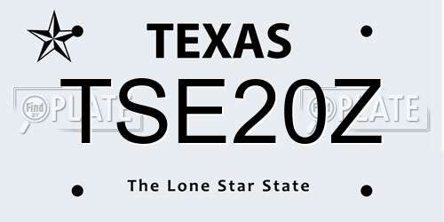 TSE20Z Texas License Plate