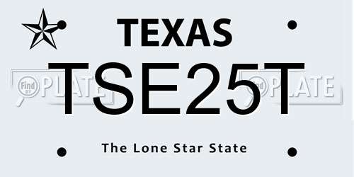 TSE25T Texas License Plate