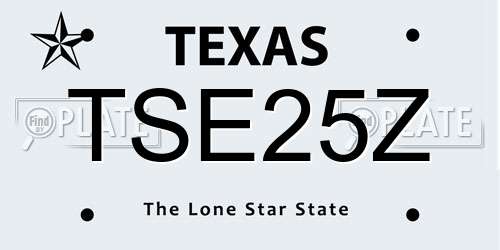 TSE25Z Texas License Plate