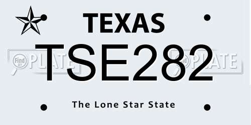 TSE282 Texas License Plate
