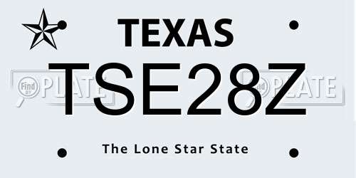 TSE28Z Texas License Plate