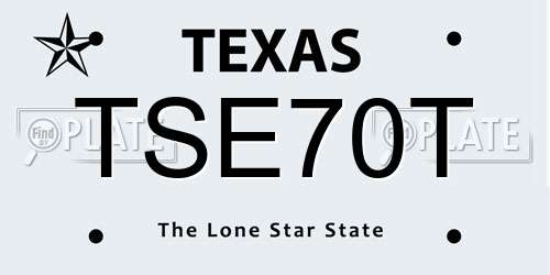 TSE70T Texas License Plate