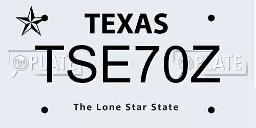 TSE70Z Texas License Plate