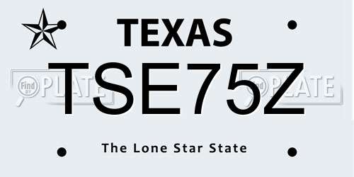 TSE75Z Texas License Plate