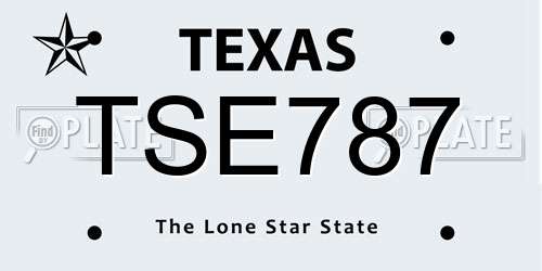 TSE787 Texas License Plate