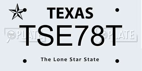 TSE78T Texas License Plate