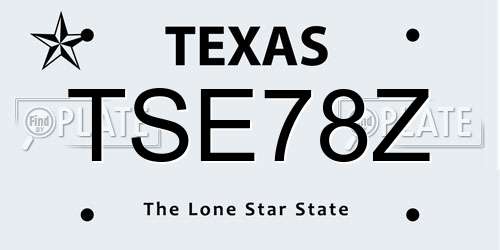 TSE78Z Texas License Plate