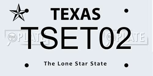 TSET02 Texas License Plate