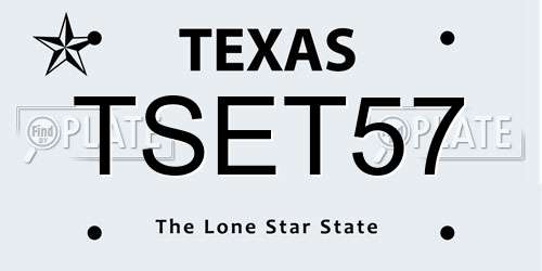 TSET57 Texas License Plate