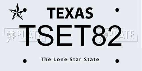 TSET82 Texas License Plate