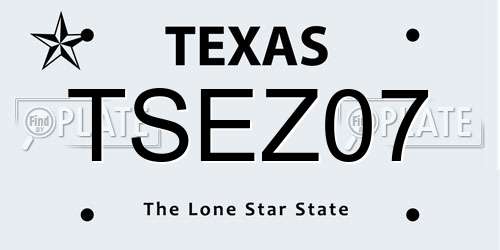 TSEZ07 Texas License Plate