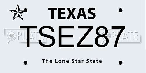 TSEZ87 Texas License Plate