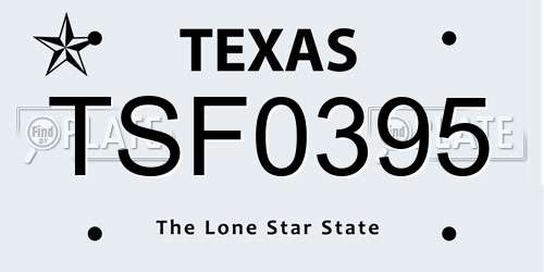 TSF0395 Texas License Plate