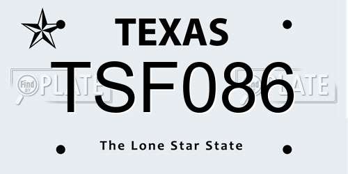 TSF086 Texas License Plate